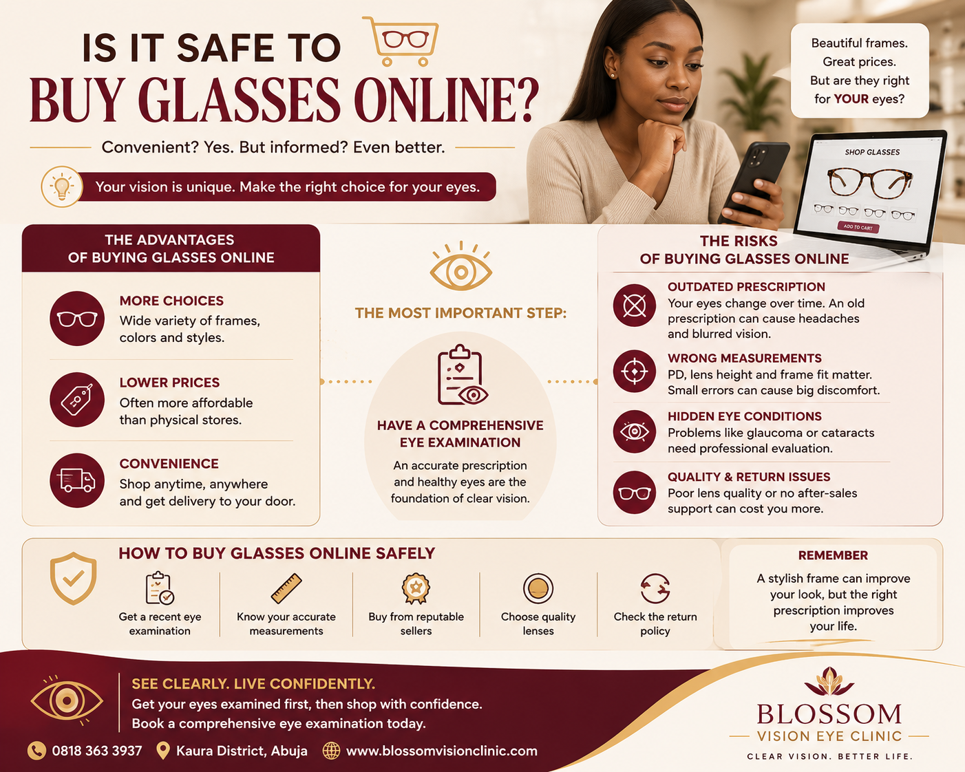 Is It Safe to Buy Glasses Online? | Blossom Vision Eye Clinic Abuja