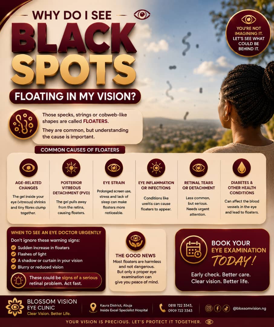 Why do i see black spot floating in my vision